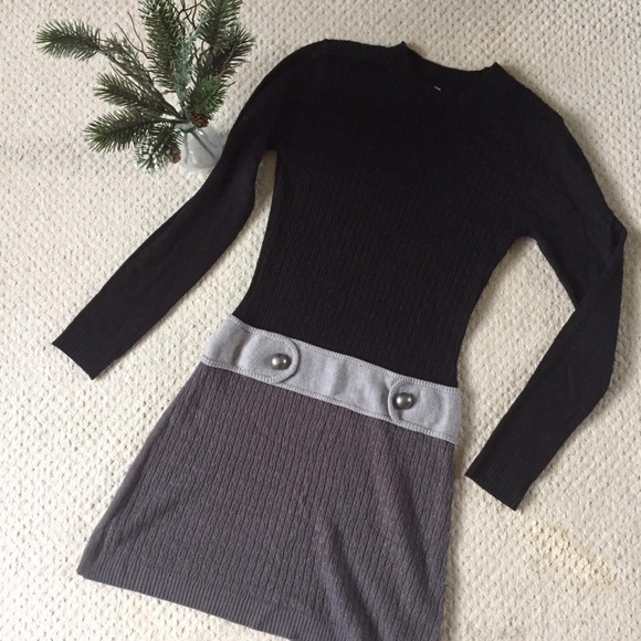 BCX Dresses & Skirts - Macy's BCX Sweater dress In Black/gray Combo
